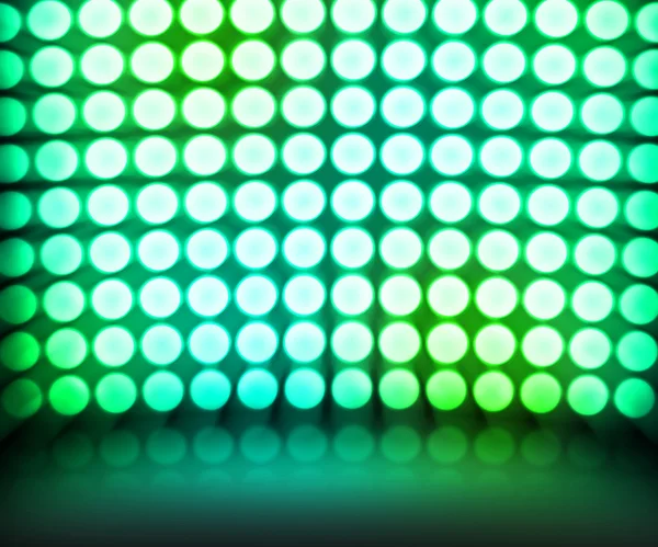 Groene dans disco lichten etappe achtergrond — Stockfoto