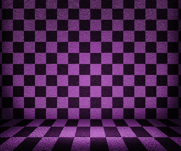 Szachownica fioletowy pokój tło — Zdjęcie stockowe