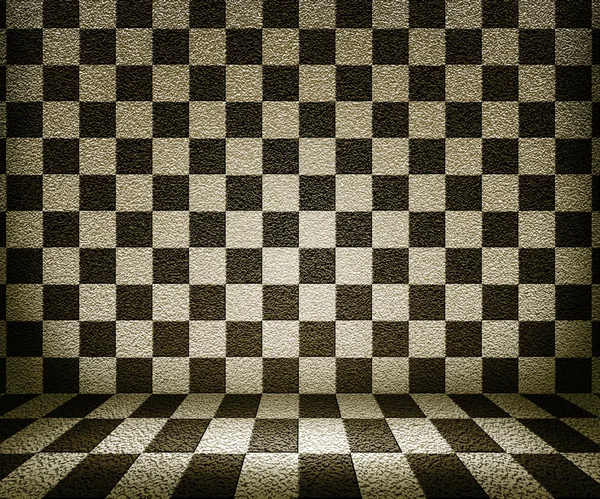 セピア色のチェス盤の部屋の背景 — ストック写真