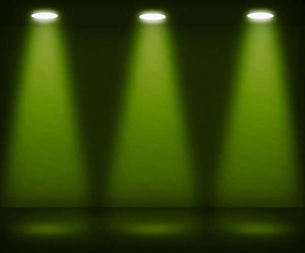 緑のスポット ライトの部屋 — ストック写真