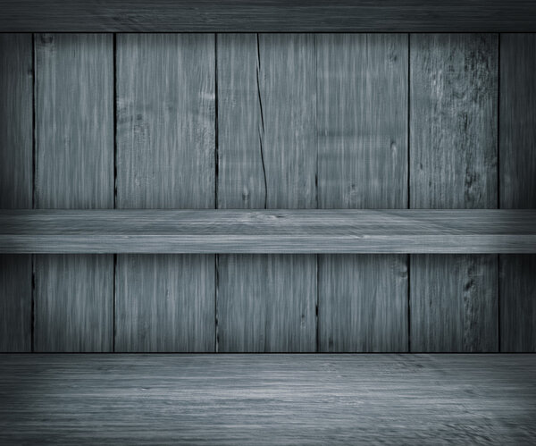 Gray Wooden Shelf Background