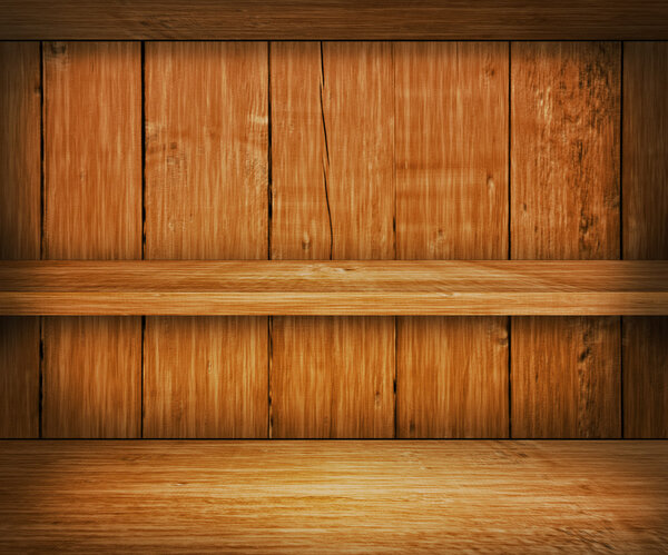 Oak Wooden Shelf Background