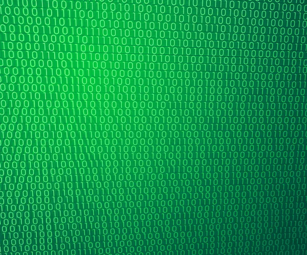 绿色的二进制墙背景 — 图库照片