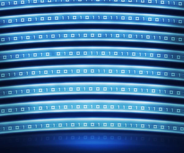 Modré binární digitální stěna pozadí — Stock fotografie