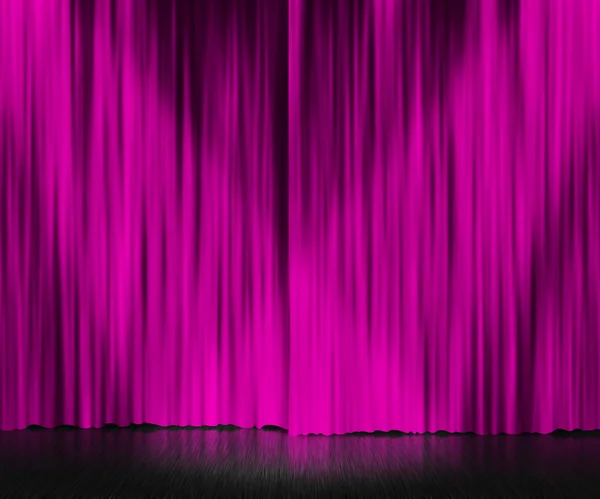 Violeta cortina palco fundo — Fotografia de Stock