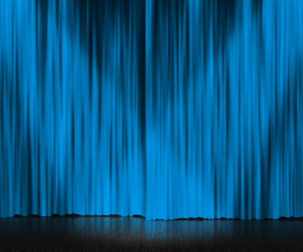 Fondo de la etapa de cortina azul — Foto de Stock