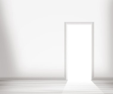 Open Door in the White Wall clipart