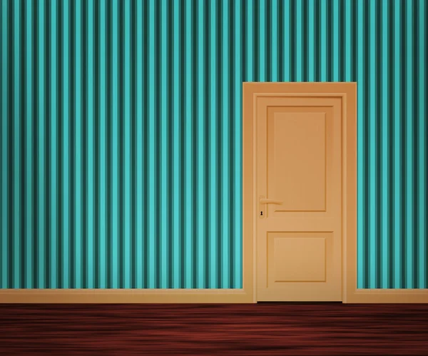 Retro drzwi w ścianie — Zdjęcie stockowe