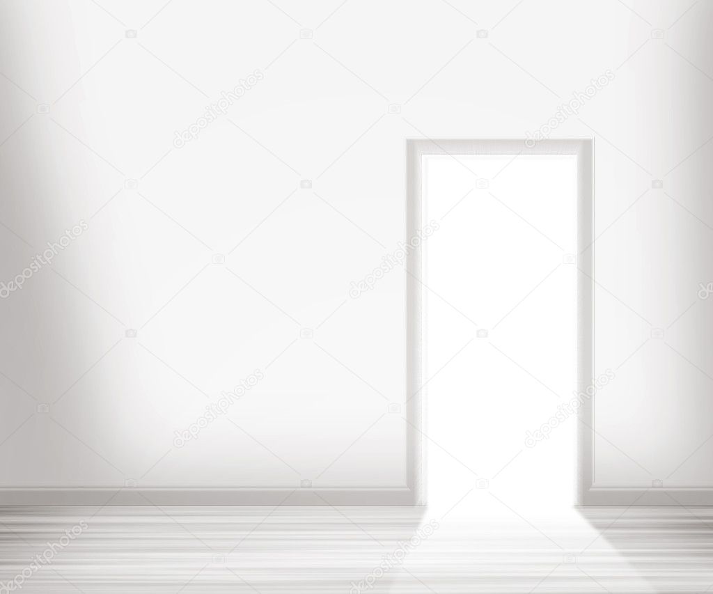 Open Door in the White Wall