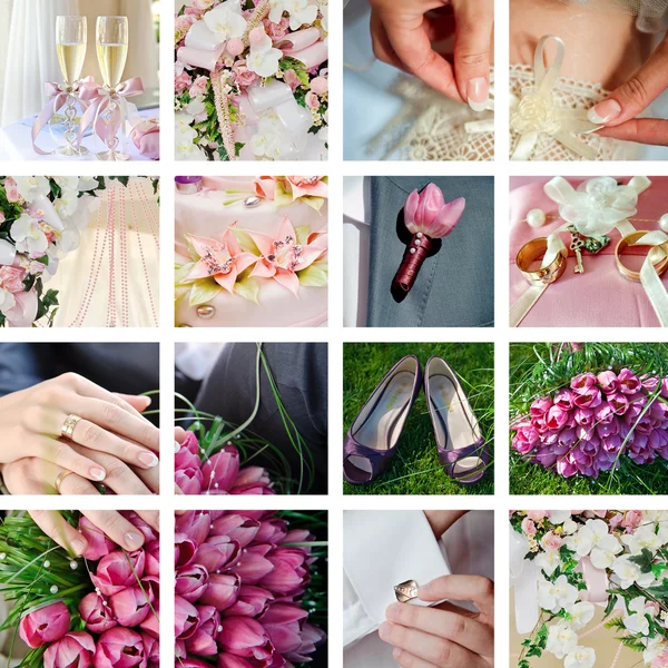 Collage da foto di nozze — Foto Stock