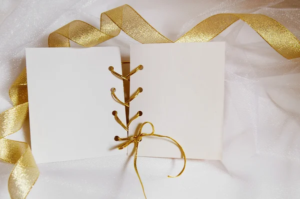 Greeting card with gold tapes — Stock Photo, Image