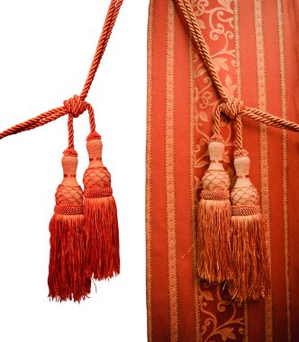 Red oriental curtain clipart