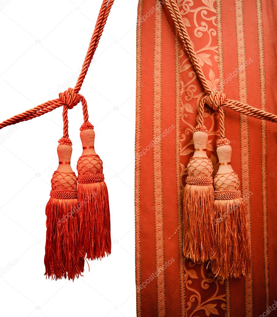 Red oriental curtain