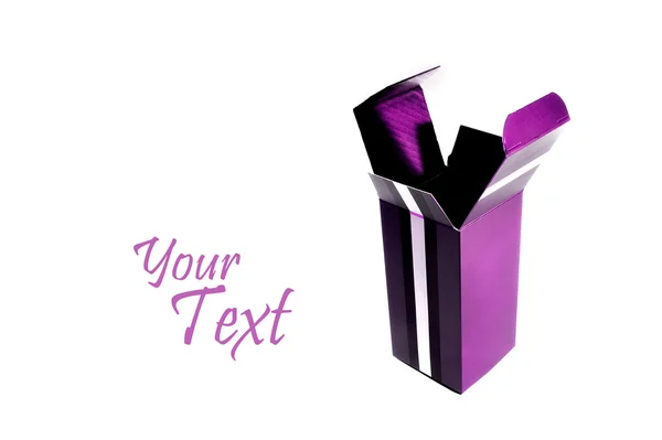 紫色のオープン ボックス — ストック写真