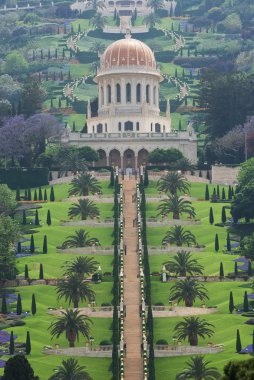 Haifa and the Bahai garden clipart