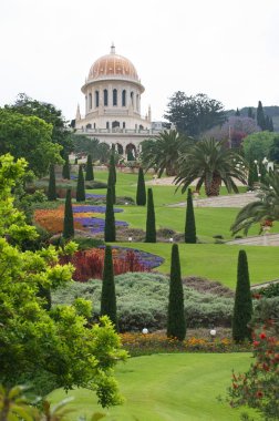 Haifa and the Bahai garden clipart