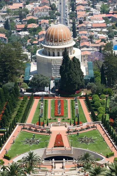 Haifa og Bahai templet - Stock-foto