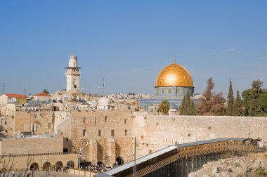 The Dome of the rock and Wailing wall clipart