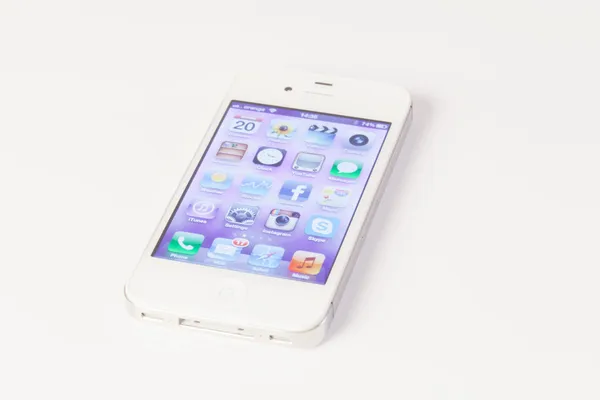 Iphone 4 with facebook, instagram icons etc. Stock Picture