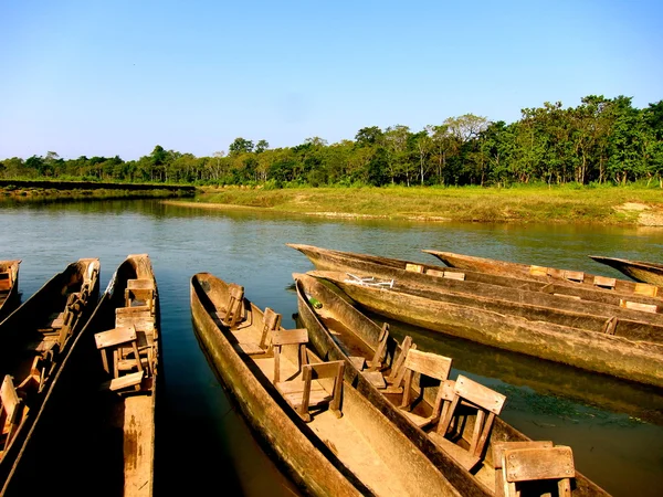 stock image Canoes in Chitwan National Park, Nepal