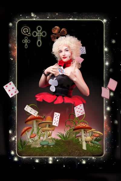 Queen of clubs — Stock Photo, Image
