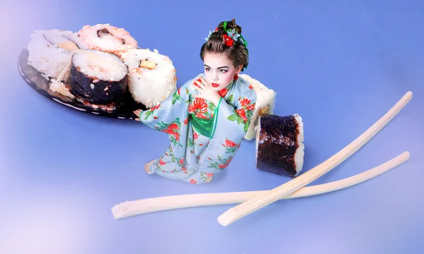 Japonca ve sushi — Stok fotoğraf