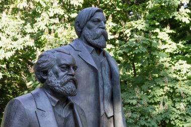 Statue of Karl Marx and Friedrich Engels in Berlin clipart