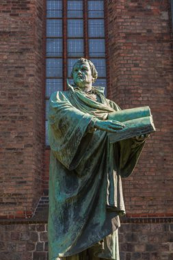 Statue of Martin Luther in downtown Berlin clipart
