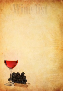 eski kağıt üzerinde cam ve üzüm meyve şarap