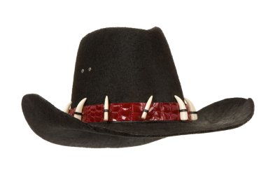 Black cowboy hat isolated on white clipart