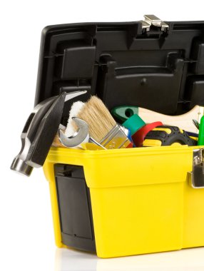 Set of tools in toolbox clipart