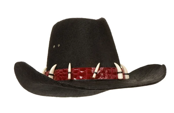Sombrero vaquero negro aislado en blanco —  Fotos de Stock