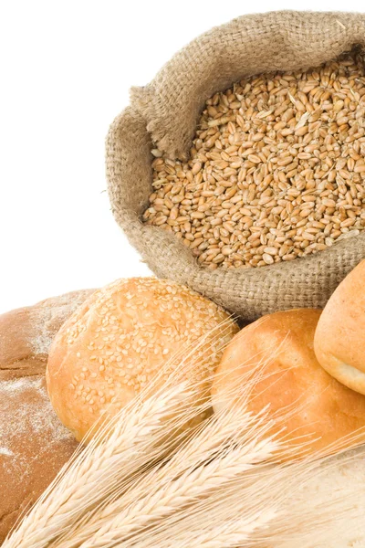 Produtos de padaria e grãos — Fotografia de Stock