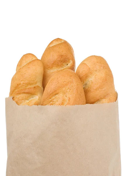 stock image Bread isolated in paper bag