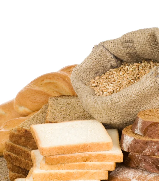 Хлібобулочні вироби та зерно ізольовані — стокове фото