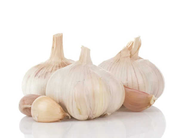Garlics isolado em branco — Fotografia de Stock