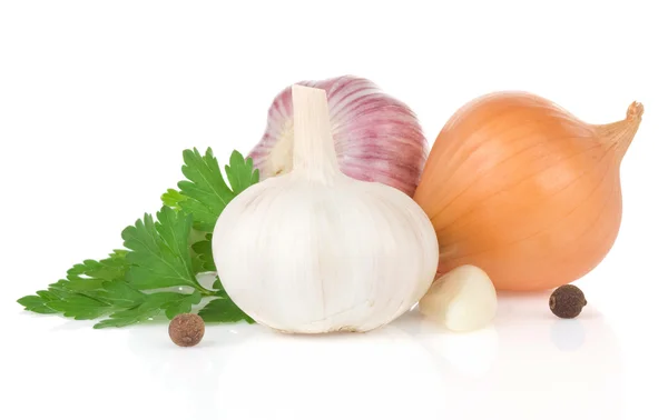 Garlics and food ingredients spice — Stock Photo, Image
