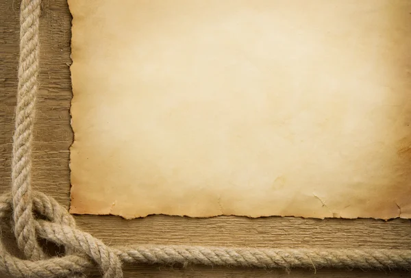 Perkament papier en schip touwen — Stockfoto