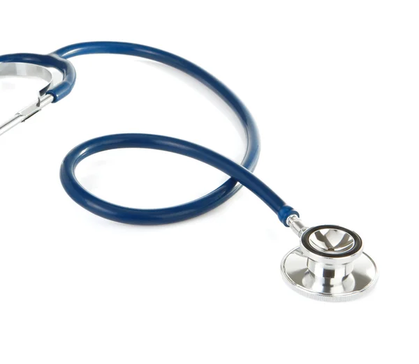 Modré stetoskop izolovaných na bílém — Stock fotografie