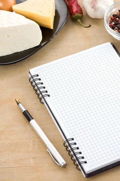 Otwórz Notatnik książka kucharska — Zdjęcie stockowe