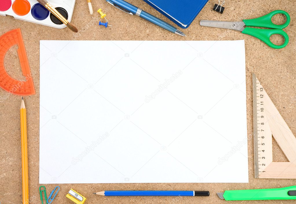 School accessory with blank sheet