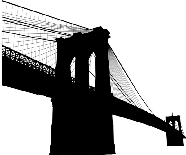 Silhueta da ponte de Brooklyn em Nova York Vetores De Bancos De Imagens Sem Royalties