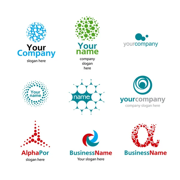 Vários logotipos que você pode usar como logotipo da empresa. Ilustração vetorial . — Vetor de Stock