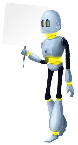 stock image Robot with a banner