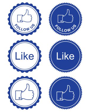 Facebook like / facebook follow us retro style clipart