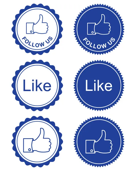 Facebook 喜欢/facebook 跟随我们的复古风格 — 图库矢量图片