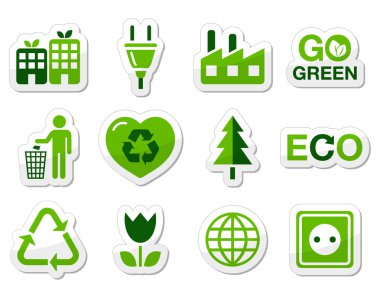 Green icon set clipart