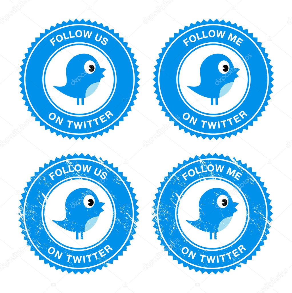 Twitter blue bird follow labels