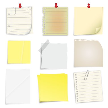 Set of post it notes clipart