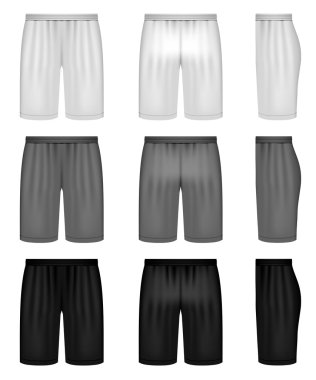 Vector shorts - shades of gray clothing set clipart